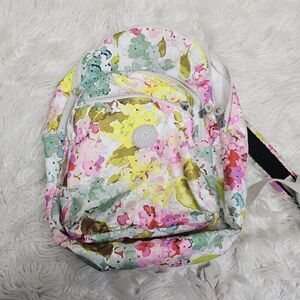 Kipling Seoul Floral Print 15" Backpack Laptop Clas Mulitcolor